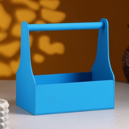 Kashpo wooden 20 × 12.5 × 20 cm stella mono, with a handle, blue give beautifully