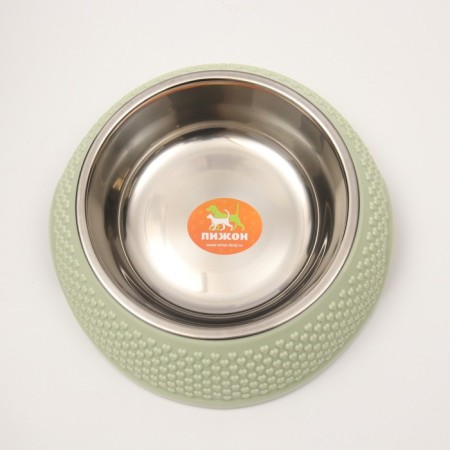Metal bowl on a plastic base, 18.5 x 18.5 x 6 cm, green-2