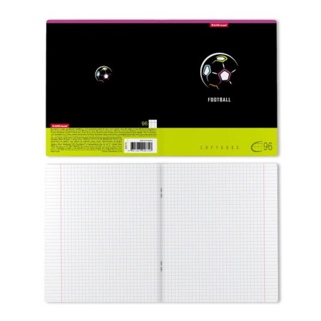 A notebook of 96 sheets in the Erichkrause Sport Signs cage, cover coated cardboard, offset block, mix-7