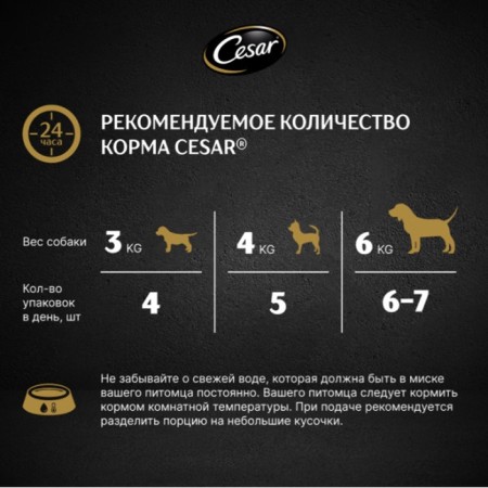 Wet Cesar food for dogs, a paste with a lamb, a spider, 80 g-3