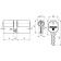 The cylinder mechanism Fuaro 100 Ca 80 (35x10x35) CP, 5 keys, color chromium