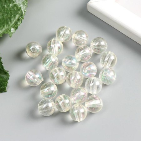 Beads for creativity plastic "Soap bubble" set 20 g 12/0 1.2x1.2x1.2 cm-1