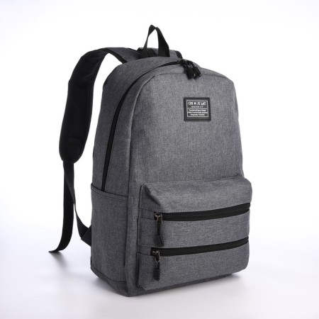 Youth backpack from lightning textiles, USB, 5 pockets, gray color-2