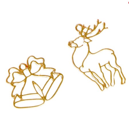 Set for experiments, decorations made of epoxy resin, "deer and bells"-2