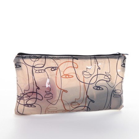 Lightning cosmetic bag, PVC, transparent/gray color-4
