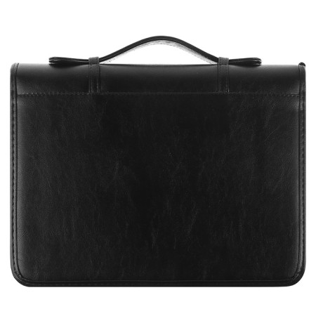 Business folder, artificial leather, 370 x 275 x 50 mm, with a metal press, with a pen, 6D52 "lux", black-2
