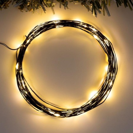Garland "thread" 5 m dew, ip20, black thread, 50 LED, glow warm white, 2 modes, AAH3