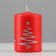 Candle - cylinder "Christmas tree", 5.6x8 cm, red with silver