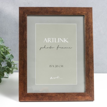 Plastic photo frame "Emma" 15x20 cm, brown-1