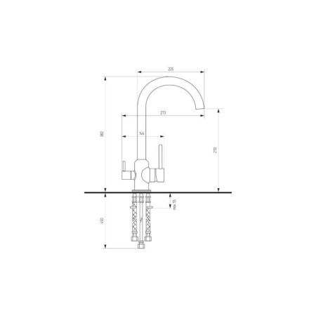 Kitchen mixer Ulgran U020-304, stainless steel color-1