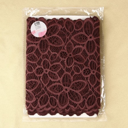 Lace elastic fabric, 170 mm × 2.7 ± 0.5 m, chocolate color-4
