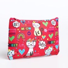 Cosmetic bag with lightning, red color