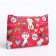 Cosmetic bag with lightning, red color