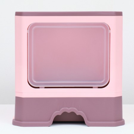 Closed toilet 50 x 40 x 40 cm with a retractable pallet, burgundy-3