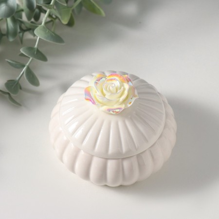 Coramics Coramics "Rose Flower" White mother of pearl 7.5x7.5x6.5 cm