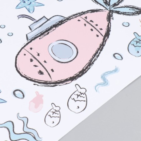 Stick plastic Interior color "Submarine and sea residents" 30x90 cm-2