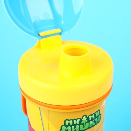 Children's bottle "Mi-Mi-Mim", 400 ml., With a loop, yellow color-4