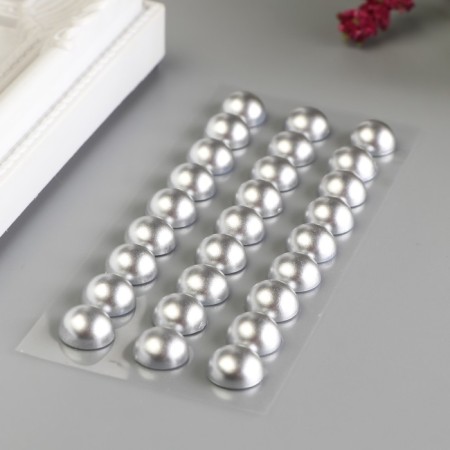 Decorative stickers "Pearls" 1 cm, 27 pcs, silver-1