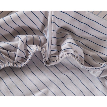 A sheet with a pillowcase "Rose", size 90x190x30 cm, 50x70 cm, beige color-1