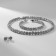Set 3 objects: earrings, necklaces, bracelet "ice" circle, white color in silver