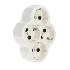 Switch, 4 sockets, 16a, with salary, white