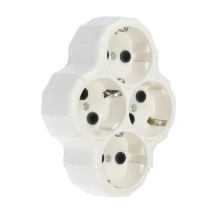 Switch, 4 sockets, 16a, with salary, white