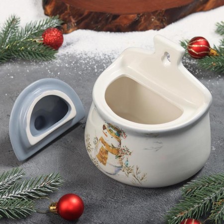 Solonka Dolyana "Christmas Snowman", 600 ml, 14 × 10 × 14 cm-4