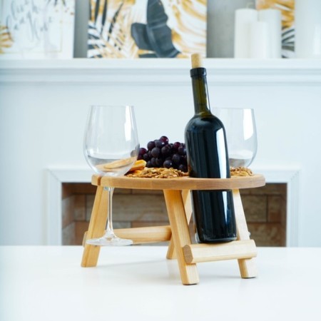 Table - ADELICA Wine, with a menage and folding legs, 2 persons, d = 32 × 1.8 cm, birch-4