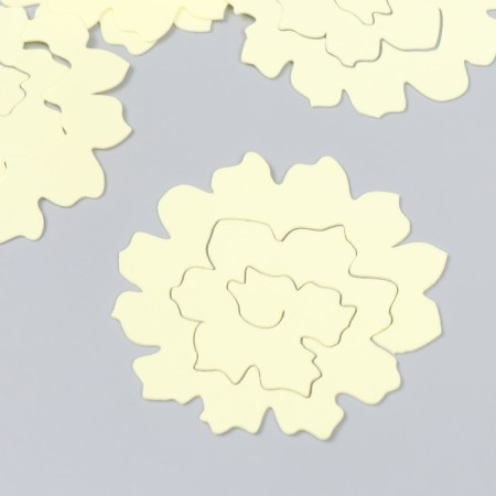 The workpiece of Foamiran "Flower Curly" 10x9.5 cm set 5 pcs. Ribbed pale yellow-2
