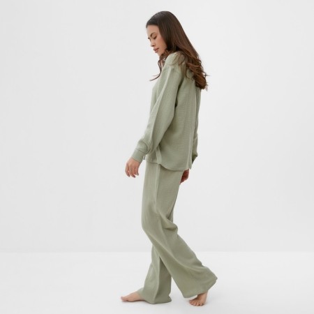 Female pajamas (shirt and trousers) KAFTAN "BASIC" size 52-54, green color-3
