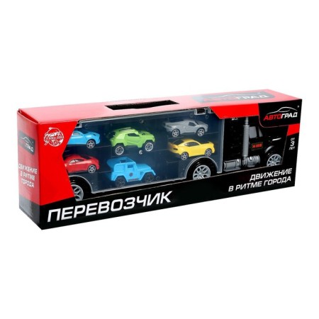Carrier truck, with 6 racing cars-11