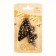Candle in the Sanata cake, number "4", black with gold stars, 5.5 cm