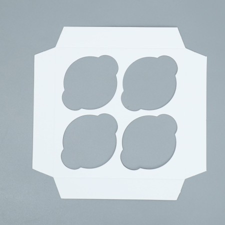 Capcake box, confectionery packaging double -sided, 4 cells "Butterflies", 16 x 16 x 10 cm-5