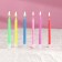 A set of candles in a cake 6 pieces, with a colored flame, 6 cm