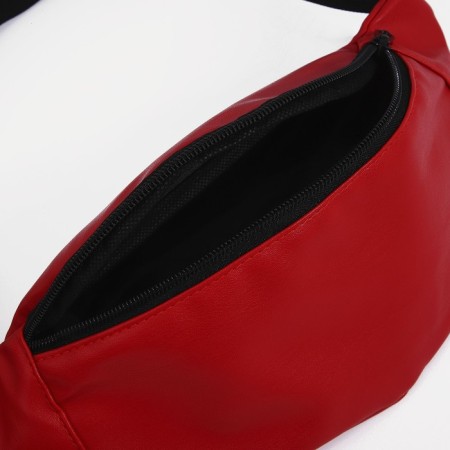 Lightning waist bag, external pocket, red color-4