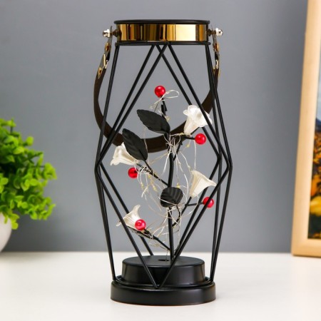 Nightlight "Flowers" LED from AAA batteries Black 16x16x25 cm Risalux-4