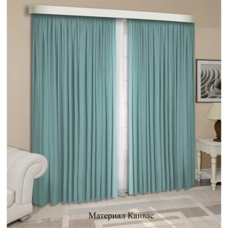 Set of curtains "Canvas", size 200x250 cm, 2 pcs, birus color-1