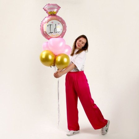 Set of balls "Pink Ring", foil, latex 7 pcs.-2
