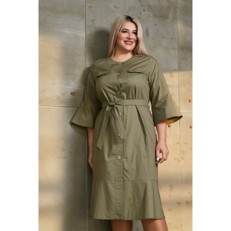 Women's dress, size 54, khaki color-3