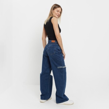 Women's jeans, dark blue color, size 36 (42)-2