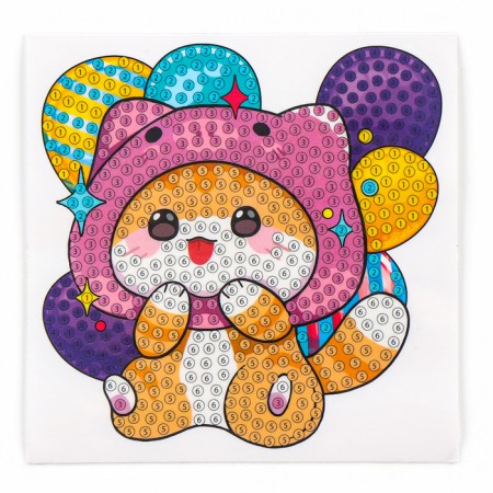 Diamond mosaic sticker for children "Kitten", 9 x 9 cm, set for creativity-3