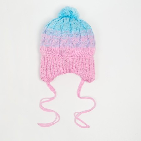 Hat for girls, pink/blue color, size 47-50 cm-2