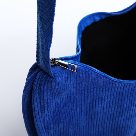 Youth bag with a zipper, blue color-4