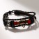 Bracelet Leather "Style" Heart, Black-red color, D = 7 cm