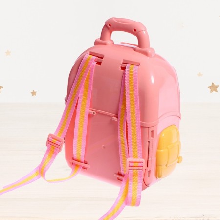 House for dolls "backpack" with dolls, furniture and accessories-12