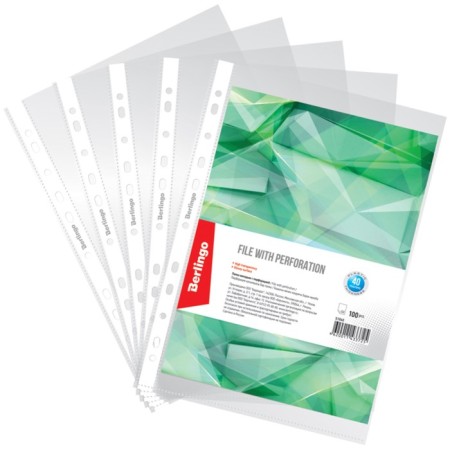 A4, 40 μm, berlingo, glossy, vertical, 100 pieces