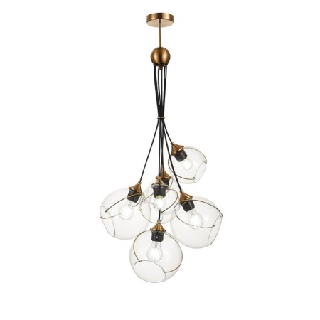 Suspended EVOLUCE lamp. Sle103103-06. Satturo. 6x60 watts, E27, 35x35 cm, golden color