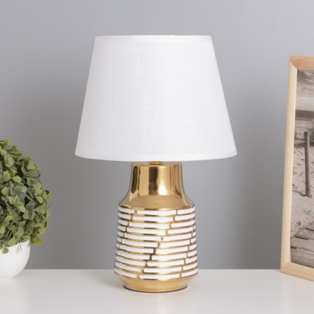 Carla desktop lamp 1x40W E14 white/gold 22x22x36cm