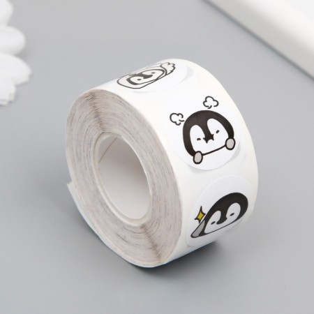 Stick Paper "Penguin" d = 2.5 cm 500 pcs in a roll 3x5x5 cm-1