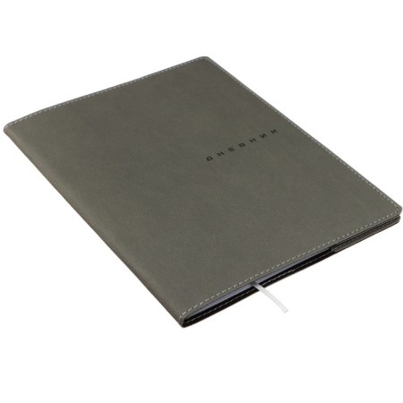 Universal diary for grade 1-11 GREY, soft cover, artificial leather, thermo embossing, liesse, 80 g/m2-1